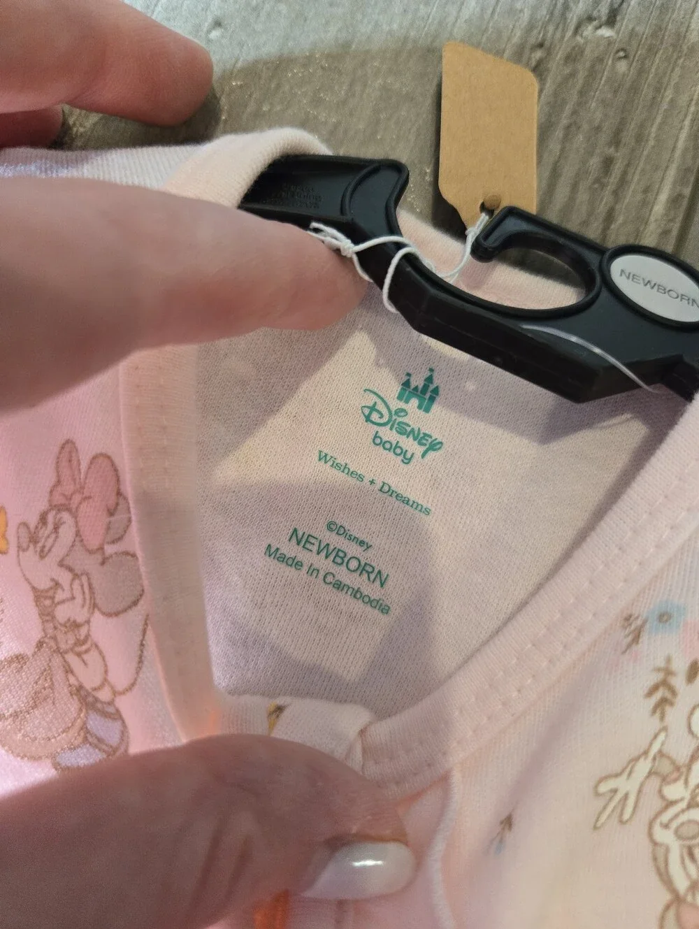 NWT Disney Pink Minnie Mouse Ruffle‑Trim Zip One‑Piece Footie – Size Newborn